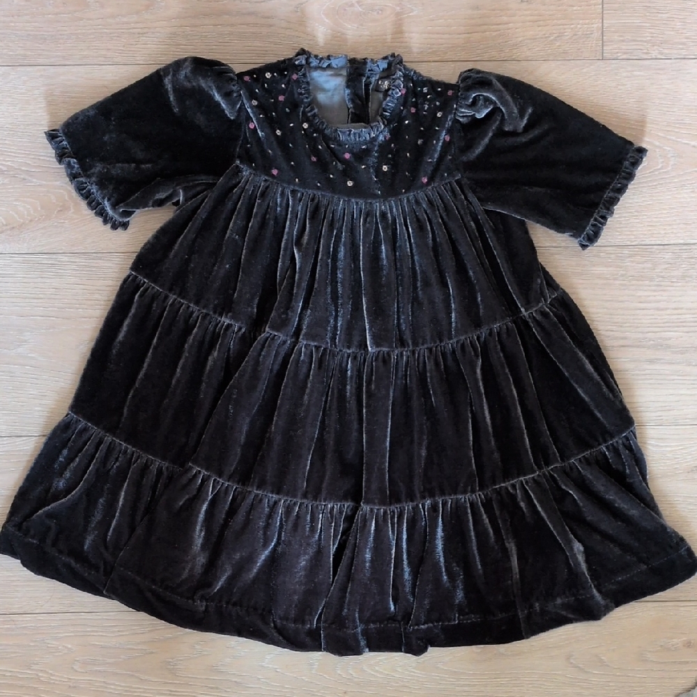 Velvet Dress with Beaded Details